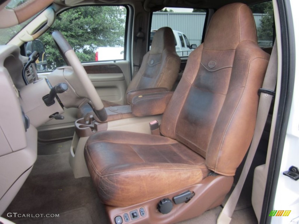 Castano Brown Interior 2003 Ford F350 Super Duty King Ranch Crew Cab 4x4 Dually Photo #50494522