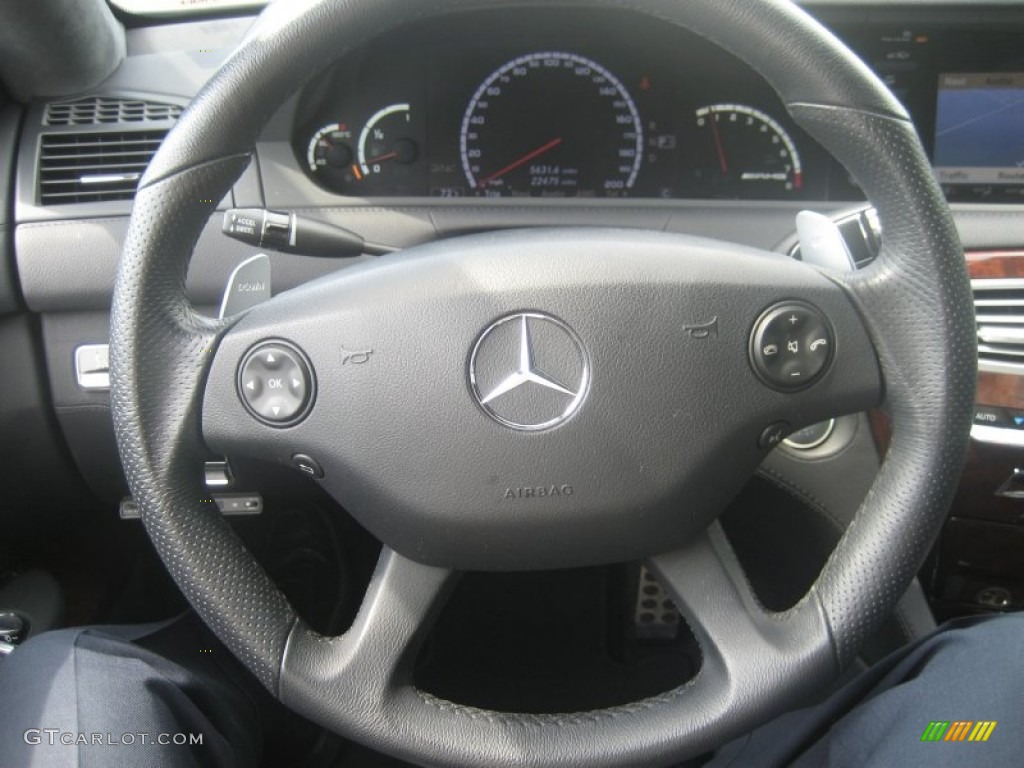 2008 Mercedes-Benz CL 63 AMG Black Steering Wheel Photo #50495593