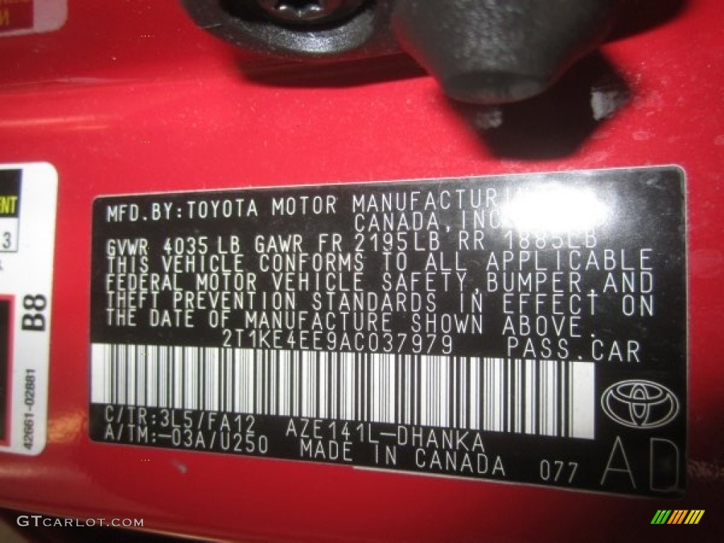 2010 Matrix Color Code 3L5 for Radiant Red Photo #50495710