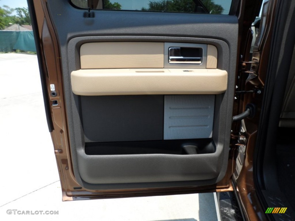 2011 Ford F150 XLT SuperCrew 4x4 Pale Adobe Door Panel Photo #50497426
