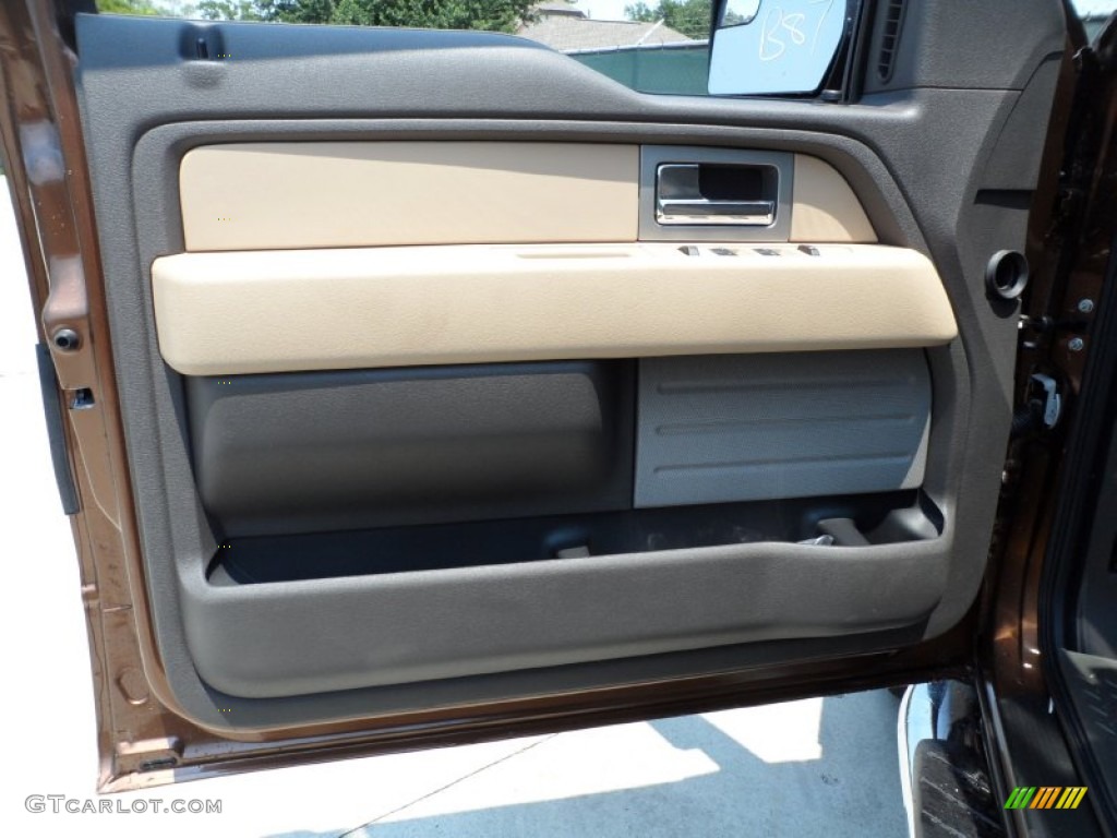 2011 Ford F150 XLT SuperCrew 4x4 Pale Adobe Door Panel Photo #50497450