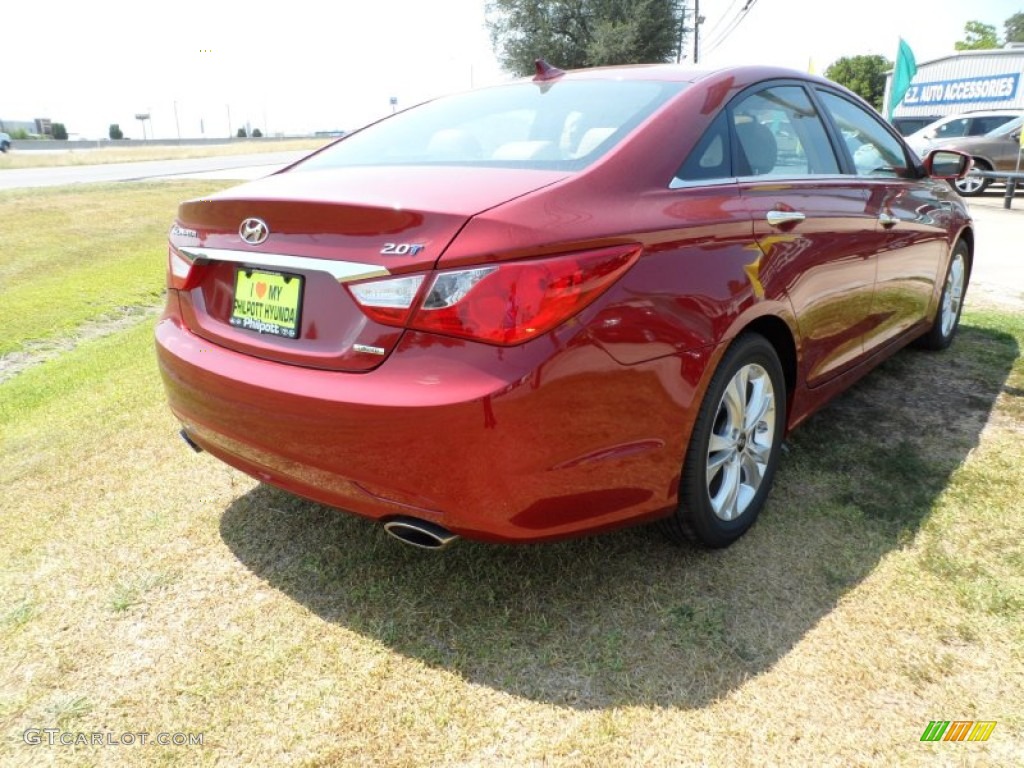 2011 Sonata Limited 2.0T - Venetian Red / Camel photo #3