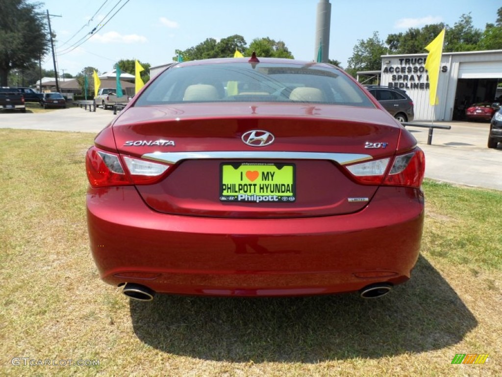2011 Sonata Limited 2.0T - Venetian Red / Camel photo #4
