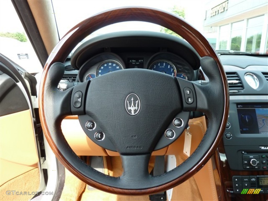 2011 Maserati Quattroporte S Cuoio Steering Wheel Photo #50502979