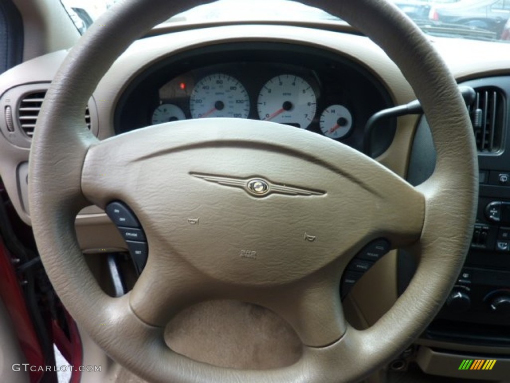 2003 Chrysler Voyager LX Taupe Steering Wheel Photo #50504143
