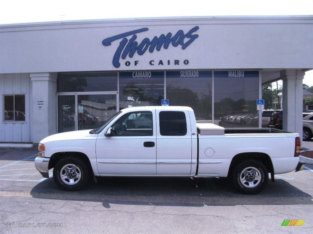 2001 Sierra 1500 SLE Extended Cab - Arctic White / Graphite photo #1