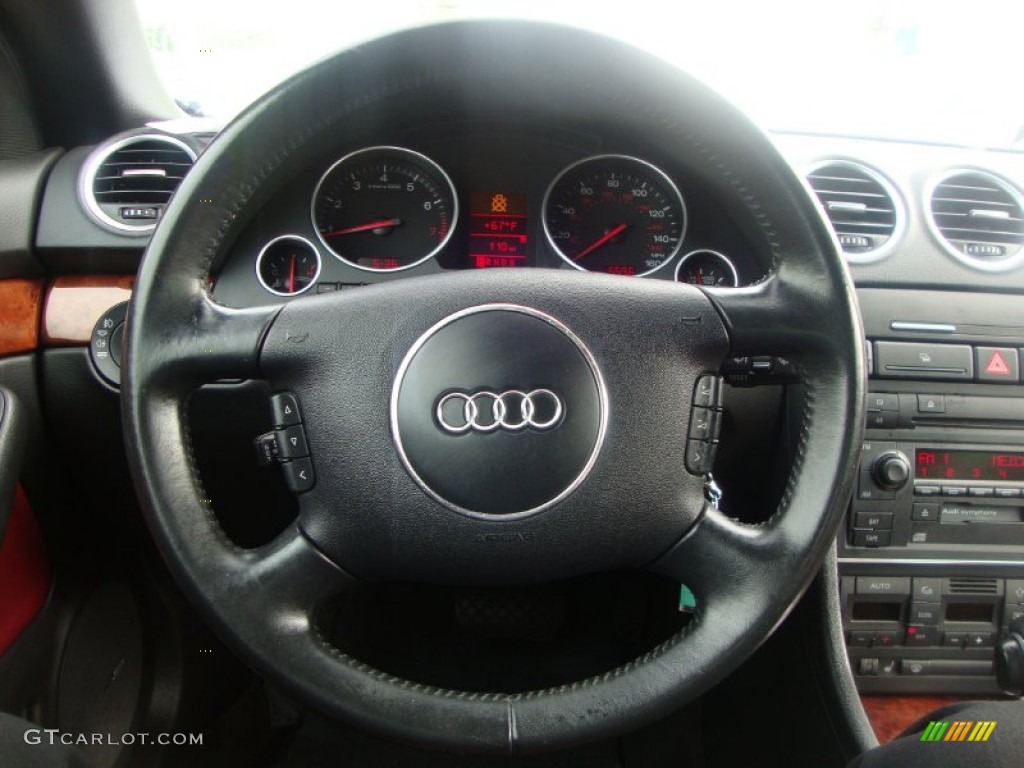 2004 Audi A4 3.0 quattro Cabriolet Red Steering Wheel Photo #50506567