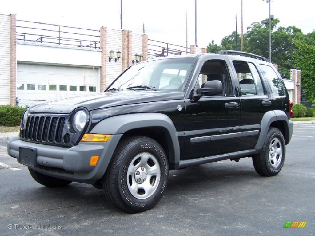 Black Clearcoat 2005 Jeep Liberty Sport 4x4 Exterior Photo #50508070