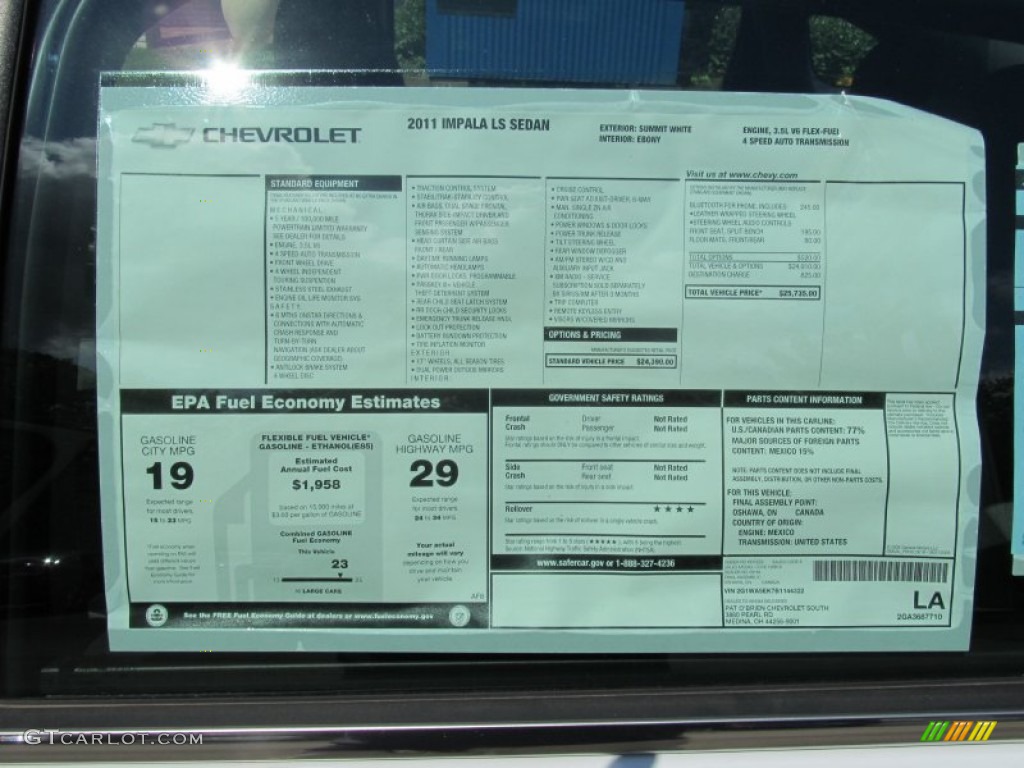 2011 Impala LS - Summit White / Ebony photo #12