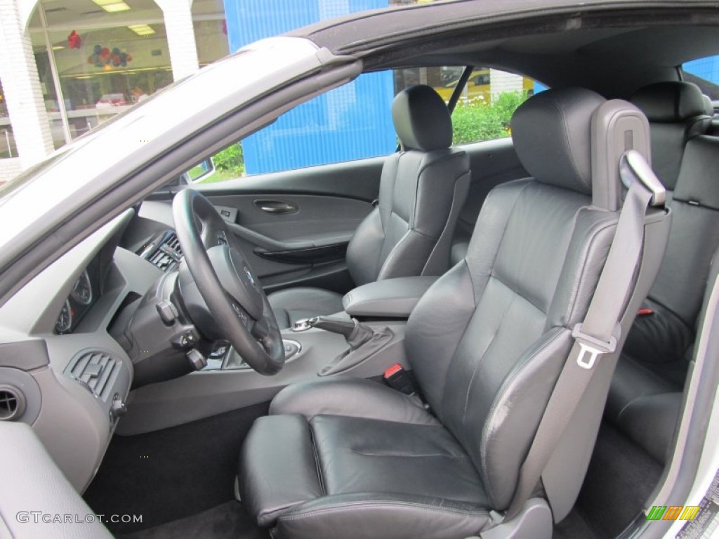 Black Interior 2004 BMW 6 Series 645i Convertible Photo #50508787