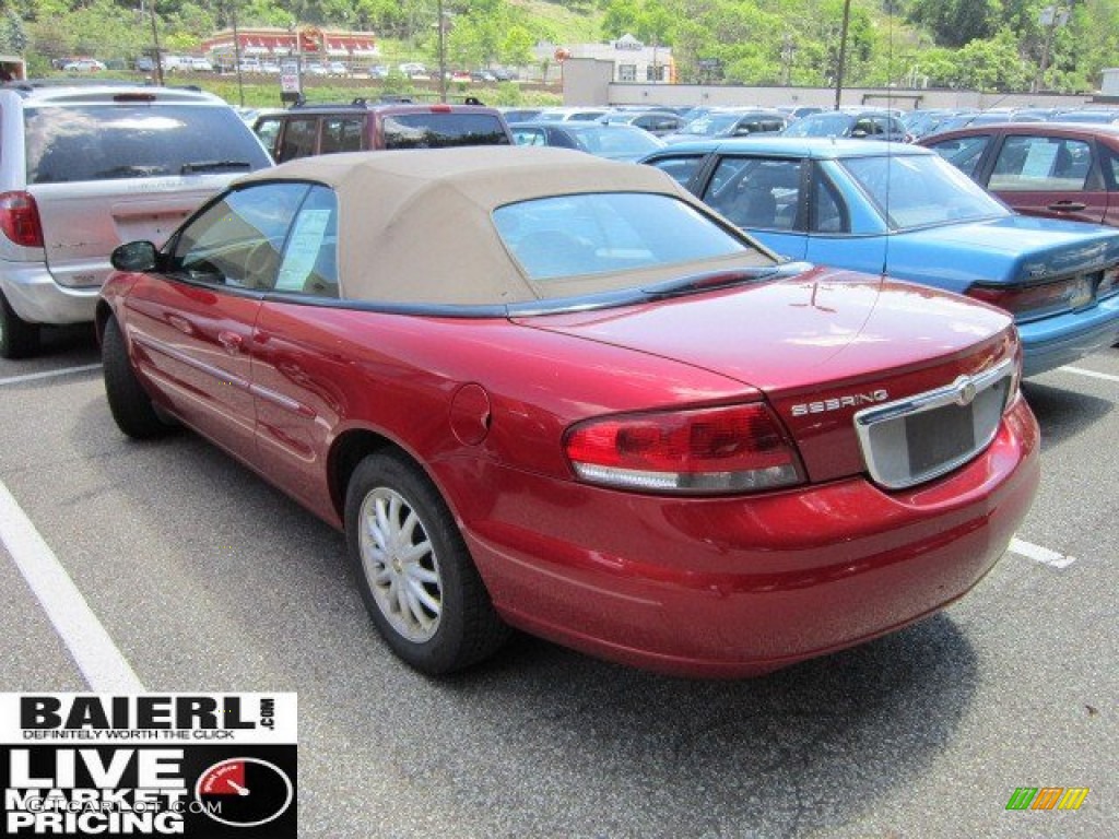 2002 Sebring LXi Convertible - Ruby Red Pearl / Sandstone photo #3