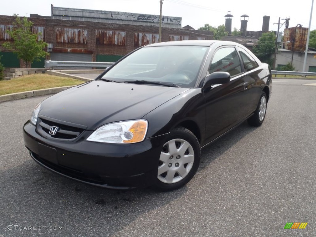 2001 Civic LX Coupe - Nighthawk Black Pearl / Black photo #1