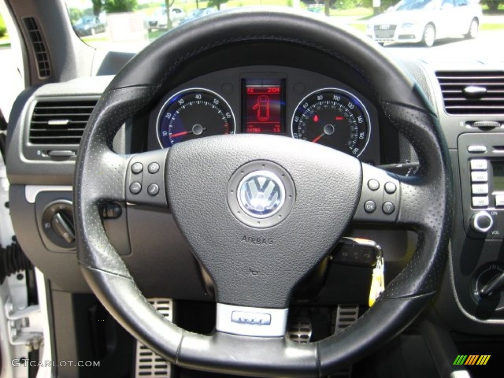2008 Volkswagen GTI 4 Door Interlagos Plaid Cloth Steering Wheel Photo #50521489