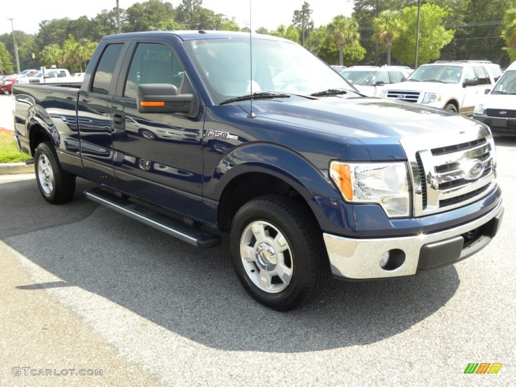 2009 F150 XLT SuperCab - Blue Flame Metallic / Stone/Medium Stone photo #1