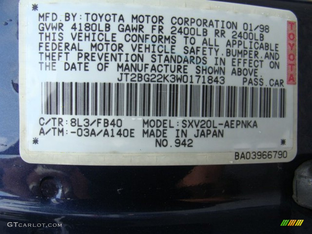 1998 Camry LE - Dark Blue / Oak photo #15
