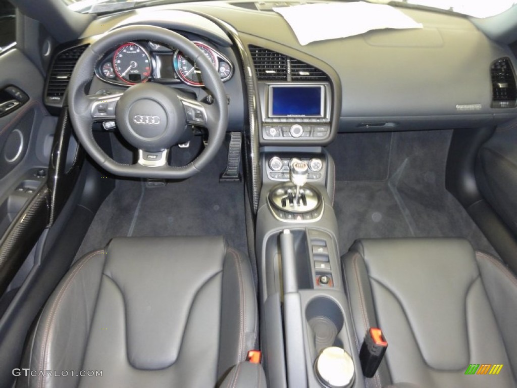 2011 Audi R8 Spyder 5.2 FSI quattro Black Fine Nappa Leather Dashboard Photo #50527339