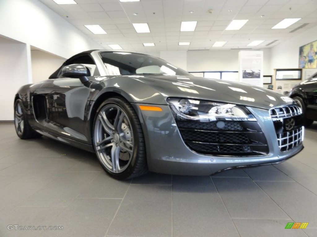Daytona Grey Pearl Effect 2011 Audi R8 Spyder 5.2 FSI quattro Exterior Photo #50527555