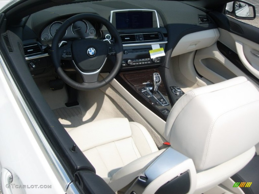 Ivory White Nappa Leather Interior 2012 BMW 6 Series 650i Convertible Photo #50529148