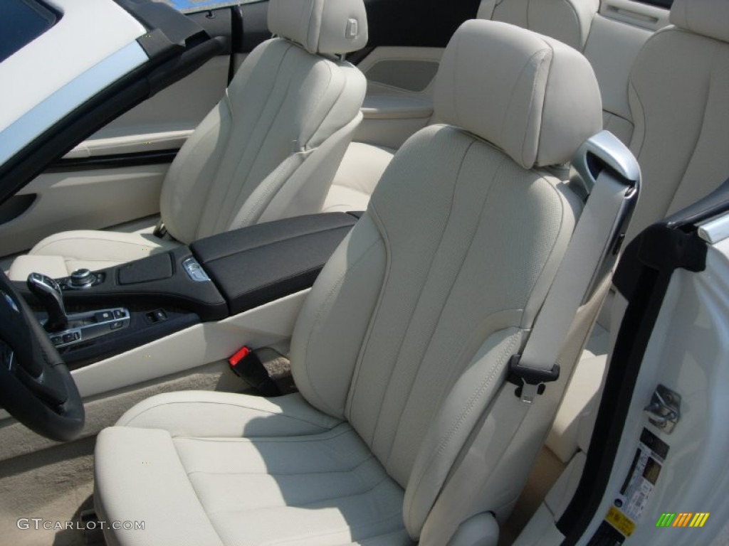 Ivory White Nappa Leather Interior 2012 BMW 6 Series 650i Convertible Photo #50529205