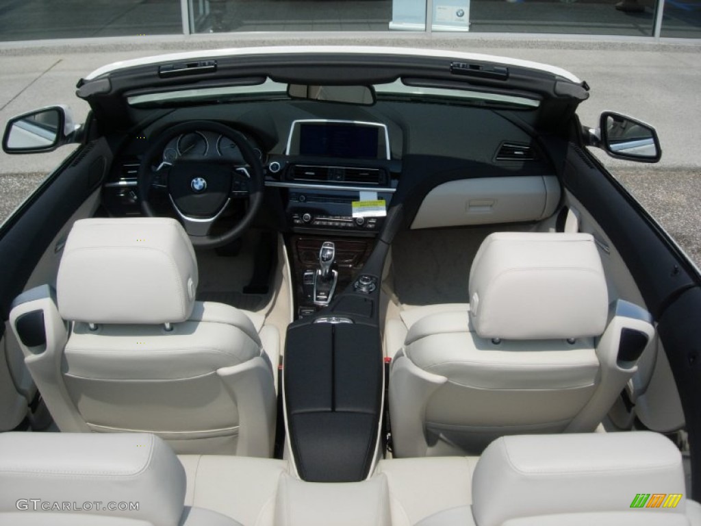 2012 BMW 6 Series 650i Convertible Ivory White Nappa Leather Dashboard Photo #50529235