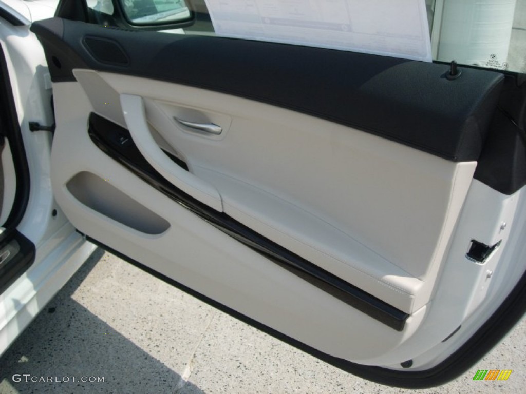 2012 BMW 6 Series 650i Convertible Ivory White Nappa Leather Door Panel Photo #50529283