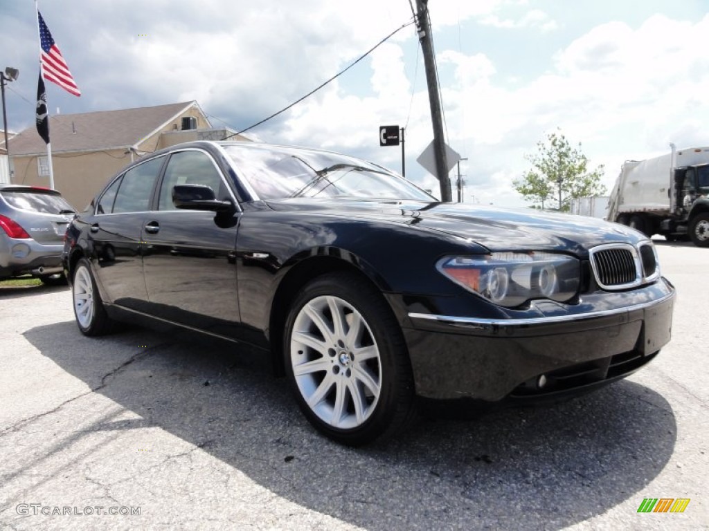 2005 7 Series 745Li Sedan - Jet Black / Dark Beige/Beige III photo #6