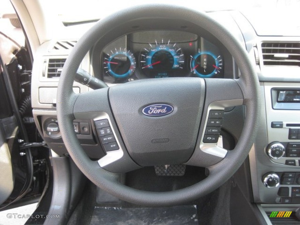 2011 Ford Fusion Hybrid Charcoal Black Steering Wheel Photo #50533849