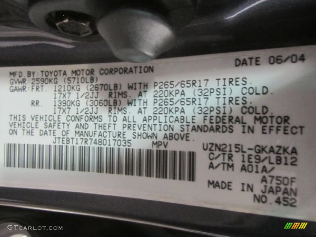 2004 4Runner Limited 4x4 - Galactic Gray Mica / Stone photo #11