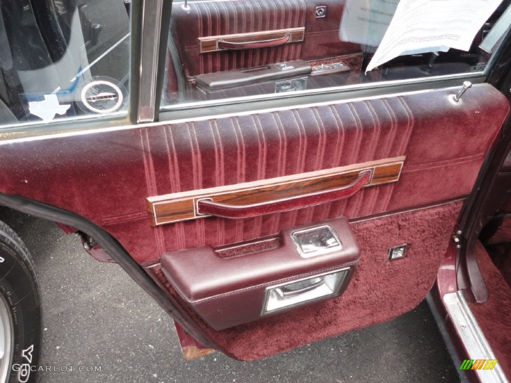 1989 Chevrolet Caprice Classic Brougham Sedan Maroon Door Panel Photo #50536774
