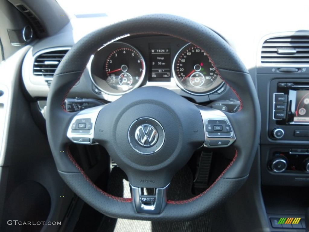 2011 Volkswagen GTI 4 Door Autobahn Edition Titan Black Steering Wheel Photo #50537650