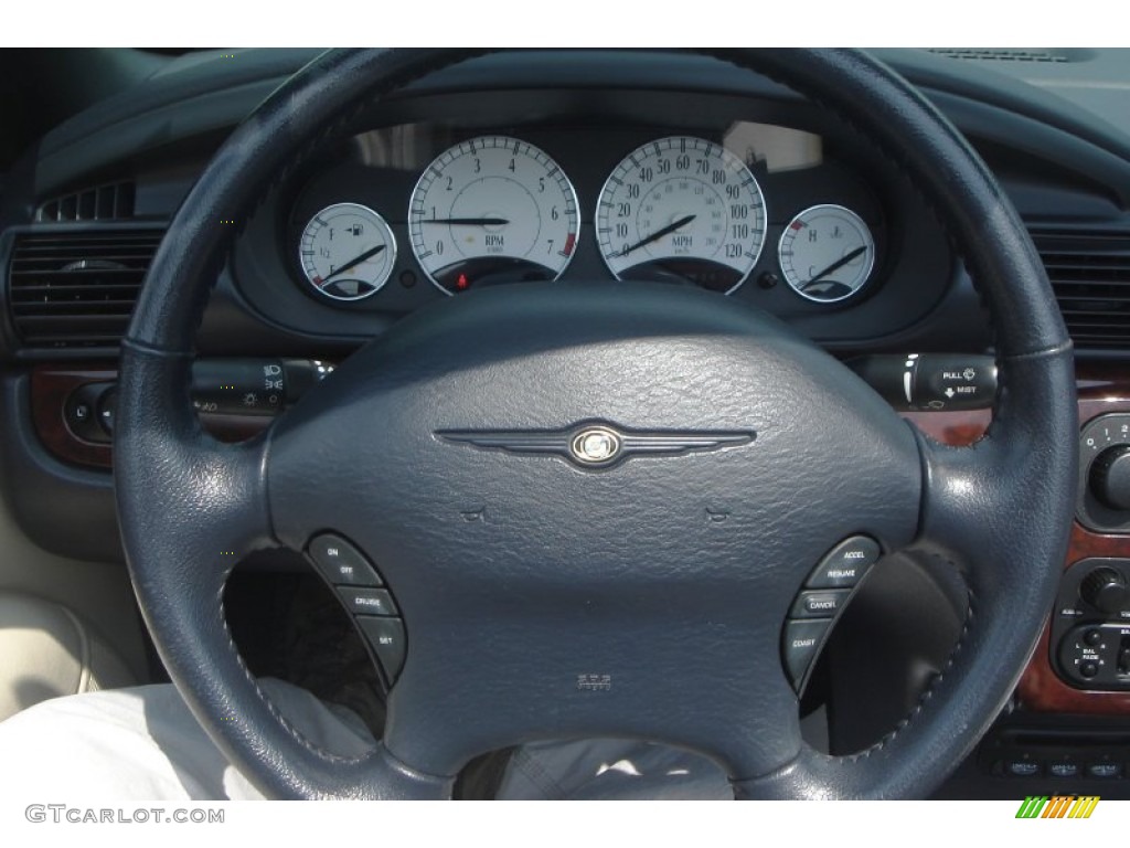 2001 Chrysler Sebring Limited Convertible Sandstone Steering Wheel Photo #50538268