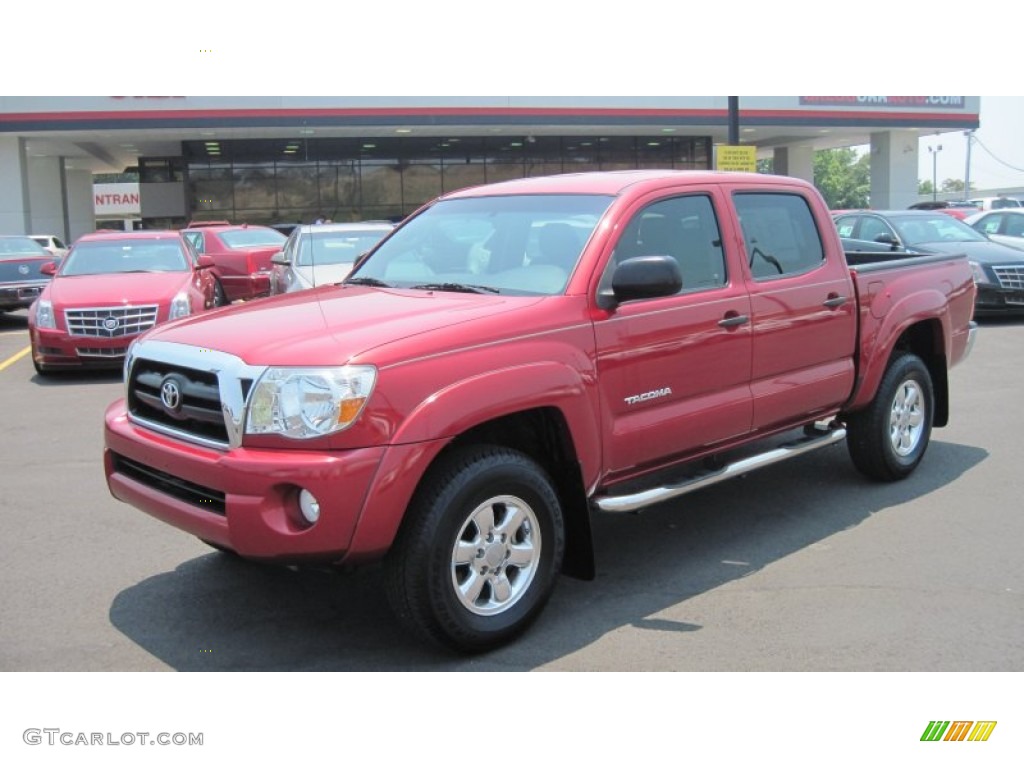 2007 Tacoma V6 SR5 PreRunner Double Cab - Impulse Red Pearl / Taupe photo #1