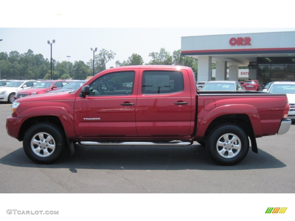 2007 Tacoma V6 SR5 PreRunner Double Cab - Impulse Red Pearl / Taupe photo #2