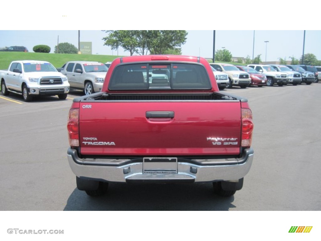 2007 Tacoma V6 SR5 PreRunner Double Cab - Impulse Red Pearl / Taupe photo #4
