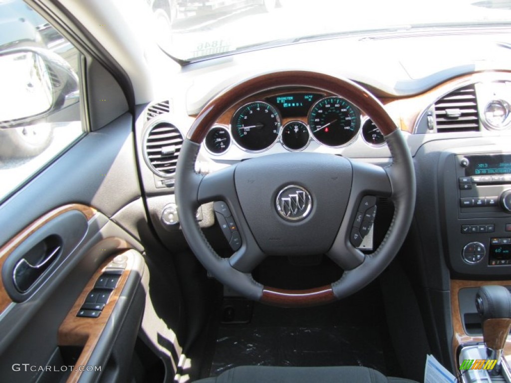 2011 Buick Enclave CX Ebony/Ebony Steering Wheel Photo #50543242
