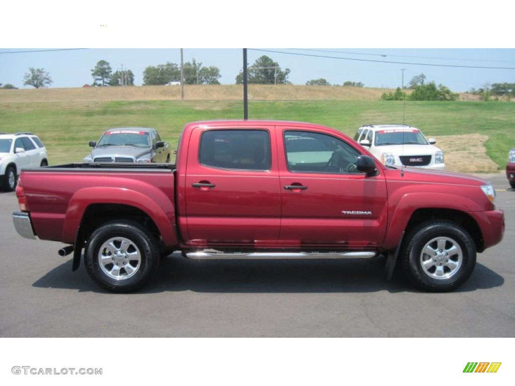 2007 Tacoma V6 SR5 PreRunner Double Cab - Impulse Red Pearl / Taupe photo #6