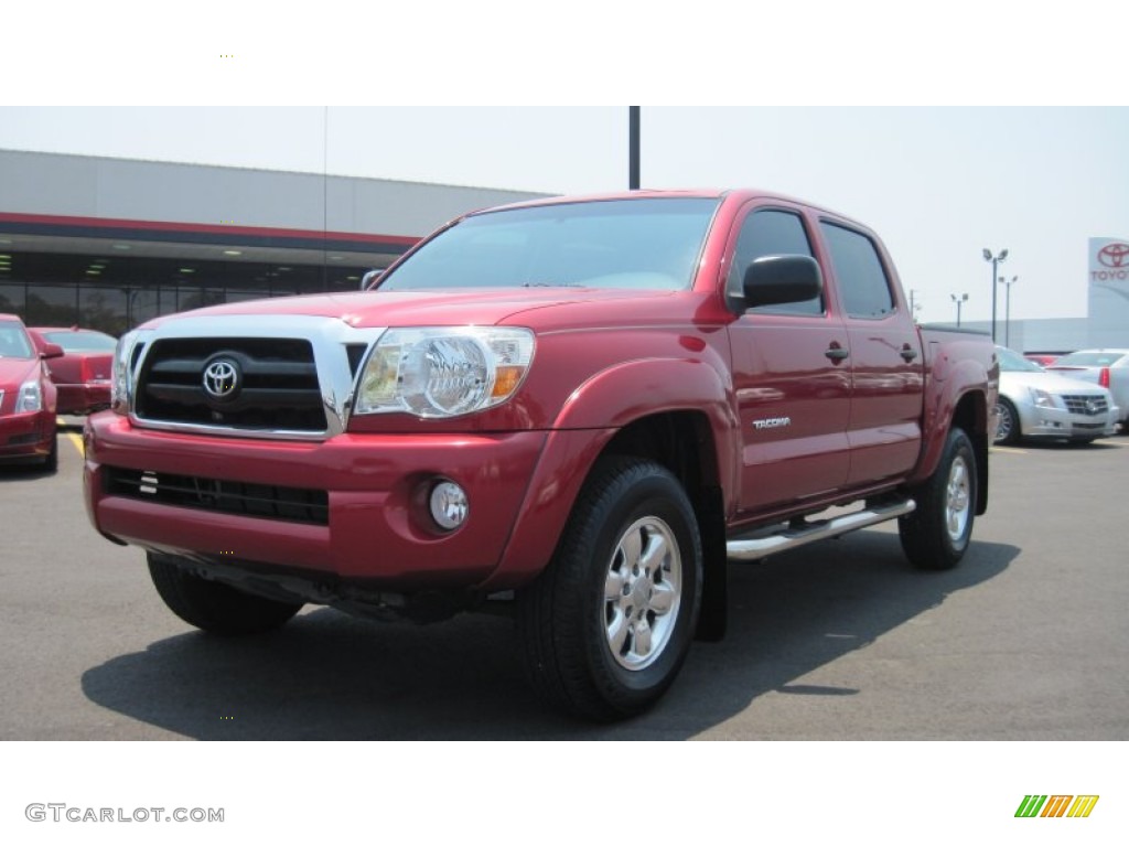 2007 Tacoma V6 SR5 PreRunner Double Cab - Impulse Red Pearl / Taupe photo #9