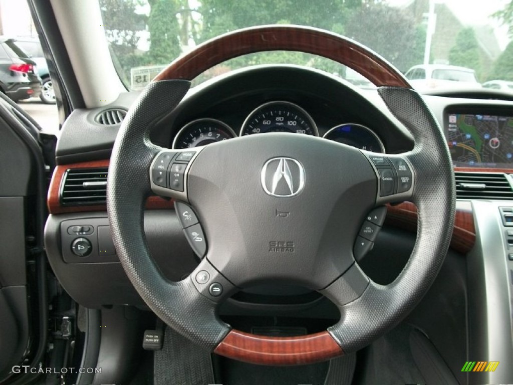 2010 Acura RL Technology Ebony Steering Wheel Photo #50544763