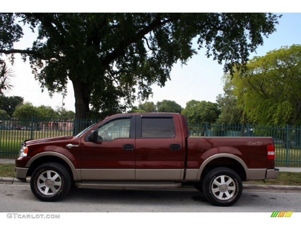 2005 F150 Lariat SuperCrew 4x4 - Dark Copper Metallic / Castano Brown Leather photo #2
