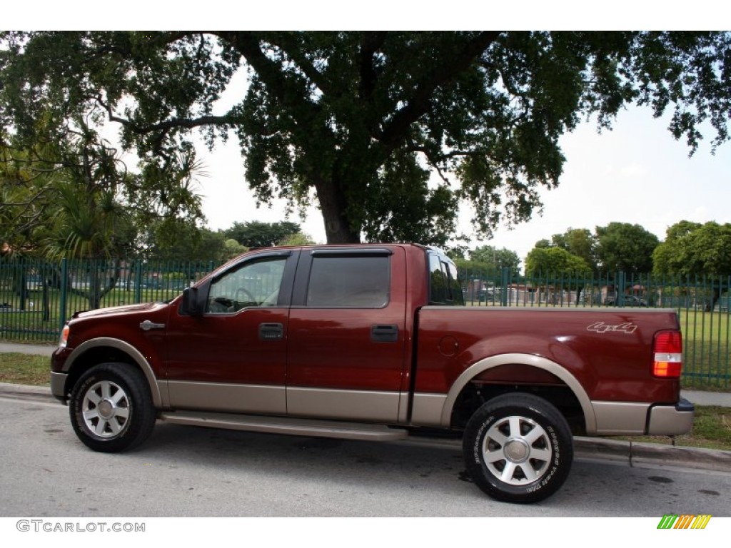 2005 F150 Lariat SuperCrew 4x4 - Dark Copper Metallic / Castano Brown Leather photo #3