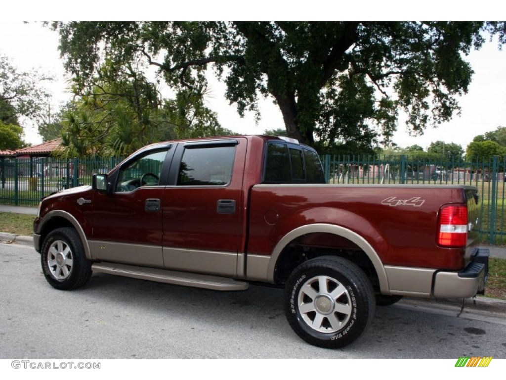 2005 F150 Lariat SuperCrew 4x4 - Dark Copper Metallic / Castano Brown Leather photo #4