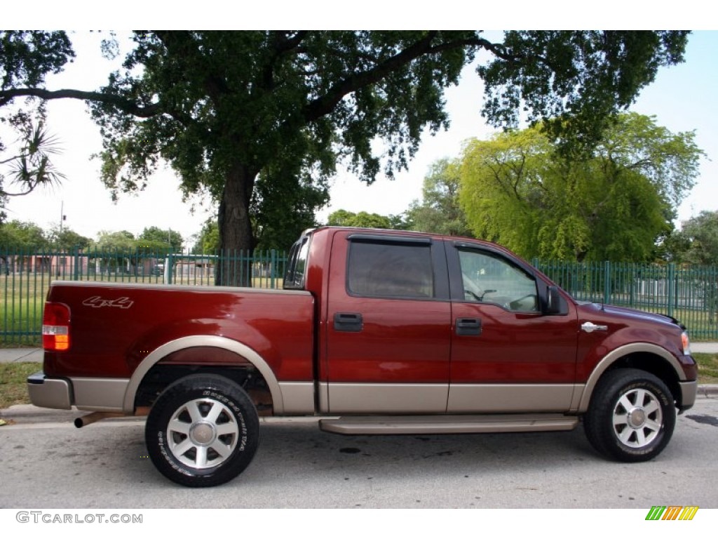 2005 F150 Lariat SuperCrew 4x4 - Dark Copper Metallic / Castano Brown Leather photo #9