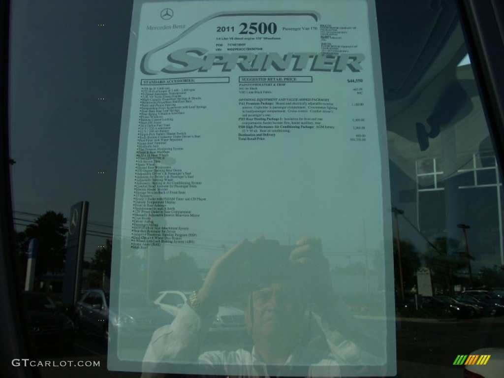 2011 Mercedes-Benz Sprinter 2500 High Roof Passenger Van Window Sticker Photo #50545864