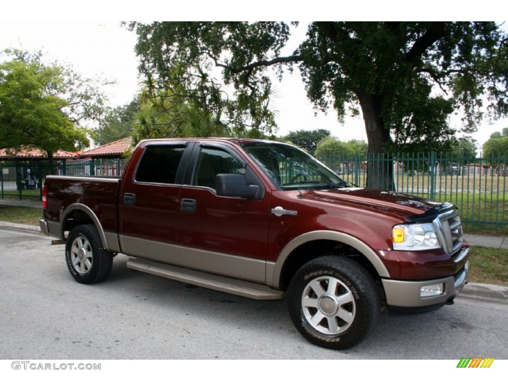 2005 F150 Lariat SuperCrew 4x4 - Dark Copper Metallic / Castano Brown Leather photo #12