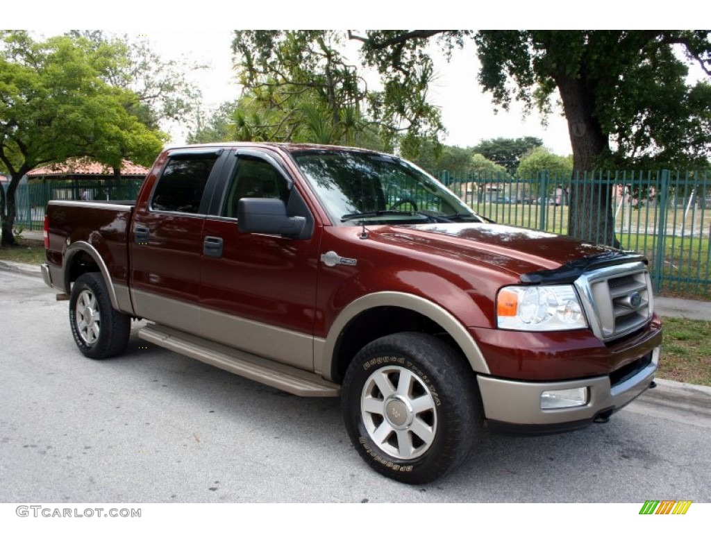 2005 F150 Lariat SuperCrew 4x4 - Dark Copper Metallic / Castano Brown Leather photo #13