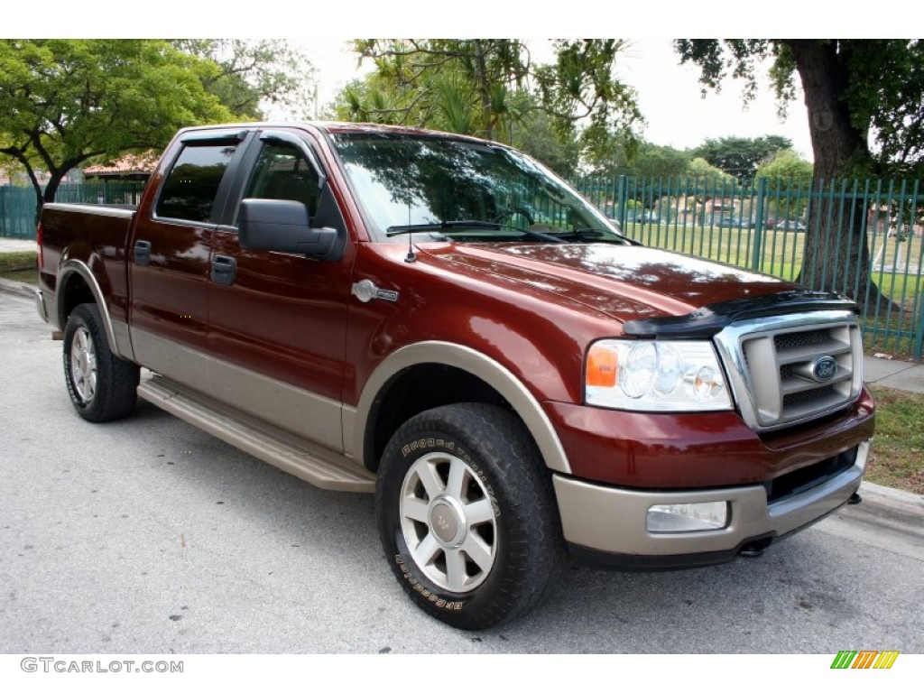 2005 F150 Lariat SuperCrew 4x4 - Dark Copper Metallic / Castano Brown Leather photo #14
