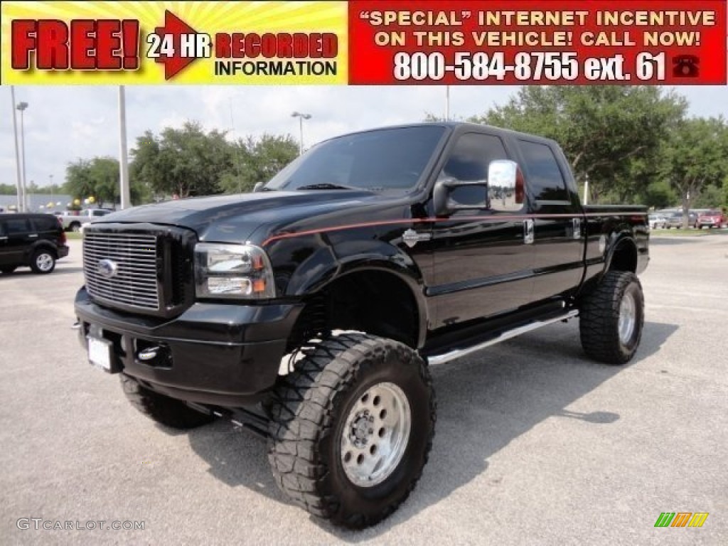 2005 F250 Super Duty Harley Davidson Crew Cab 4x4 - Black / Black photo #1