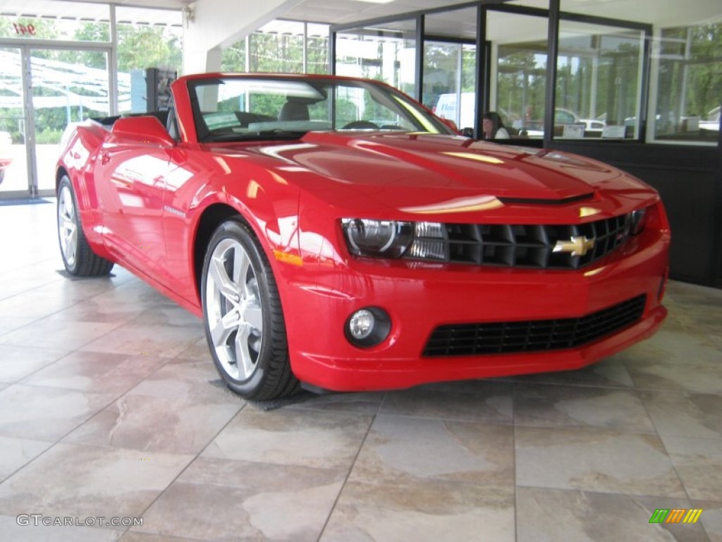 2011 Camaro SS/RS Convertible - Victory Red / Black photo #4