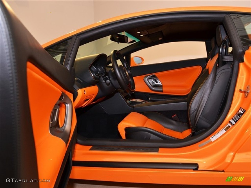 Nero Perseus/Orange Interior 2008 Lamborghini Gallardo Coupe Photo #50550382