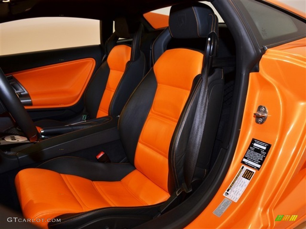 Nero Perseus/Orange Interior 2008 Lamborghini Gallardo Coupe Photo #50550400